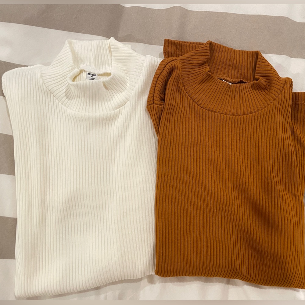 Uniqlo 2 ribbed high neck long sleeves
